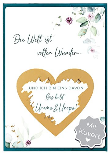 Joli Coon Rubbelkarte Ihr werdet Uroma und Uropa mit Kuvert - Schwangerschaft verkünden Uroma und Uropa mit Rubbelkarten