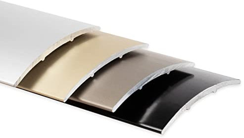 Floordirekt Übergangsprofil Selbstklebend 100cm Länge 30mm breit - Abdeckleiste für Parkett, Laminat, PVC, Kork - Bodenleiste aus Aluminium Übergangsleiste - (Silber)