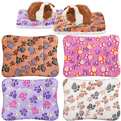 Hestya 4er Pack Ultraweiche Hundebetten Katzenkissen mit Süß Muster Wendbar Kleintier Fleece Bett Hund Käfig Unterlage Waschbar Verdickt Meerschweinchen Bett Matte (32 x 25 cm)