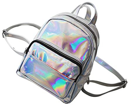 HAPINARY Holografischer Mini-rucksack Für Mädchen Modischer Schulrucksack Mit Verstellbaren Schulterriemen Und Geräumigem Innenraum Robustes Pu-material Für Festivals Und Alltag