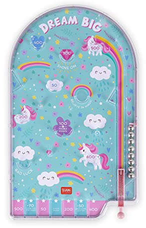 Legami- Mini Flipper, Gioco Portatile, 17,7x29 cm, Tema Unicorn, PBG0003