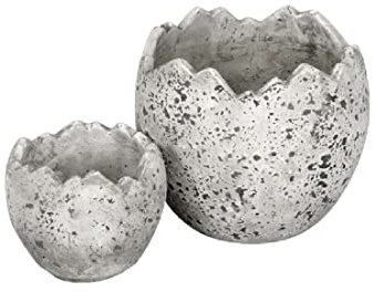 Decpero Eierschale Übertopf I 2er-Set I gesprenkelt I Ø 11 cm H10 cm + Ø 17 cm H15 cm