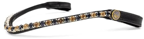 BRIDLERY Stirnriemen Prince Blue Farbe Schwarz, Größe Vollblut