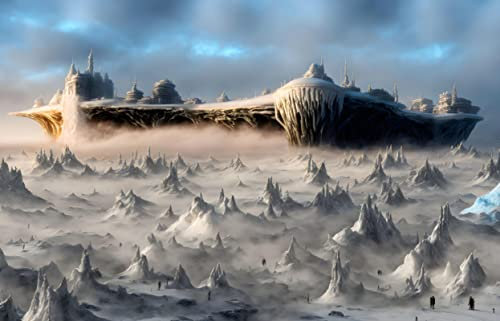 AgaaTi Bild Auf Leinwand Leinwand Mit Bild Gigantische übernatürliche außerirdische Eisfestung für Office Home Decor 60x90cm