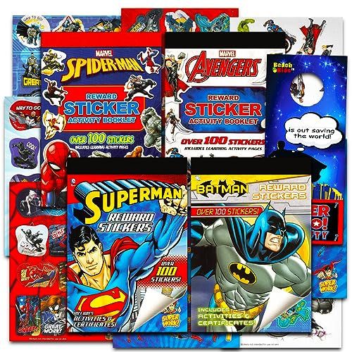 Superhelden-Töpfchentraining-Aufkleber für Jungen, über 400 Superhelden-Belohnungsaufkleber für Kleinkinder mit Spiderman, Batman, Superman, mehr, Marvel Aufkleber, Partygeschenke