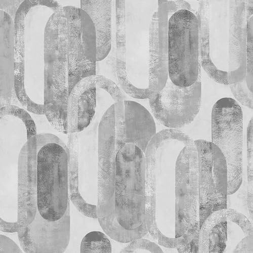 Sublime Oval Shapes Geometric Wallpaper, White