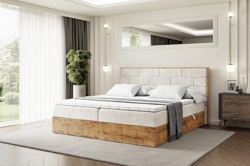 ALTDECOR Boxspringbett mit H3-Matratze Lolli 8-180x200 - Beige