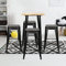 Table Haute de Bar,110cm de Haut, Table de Bar Le Style du Décor Industriel pour 2 à 4 Personnes, Pieds de Table en Métal, Table de Bar Bois (MDF) métal Bois Naturel-Noir