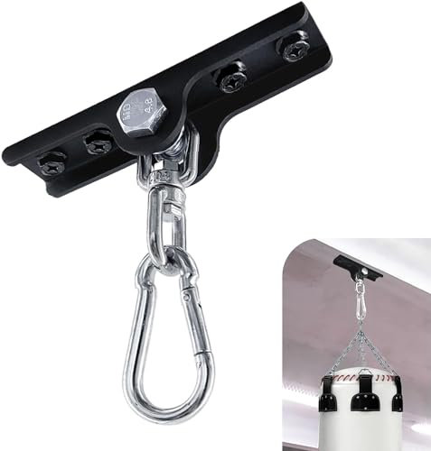 VANROUG Punch Bag Holder, Ceiling Hook for Punching Bags, 360° Rotatable Wall Ceiling Mount Wooden Beam Hook for Boxing Muay Thai Training Aerial Yoga Swing Hammock