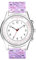 JewelryWe Schwesternuhr mit Pulsskala Silikon Uhren: Damen Analog Quarz Armbanduhr Frauen Lila Blumenmuster Silikon Armband Ärzte Krankenschwester Uhr mit Pulsberechnungsskala