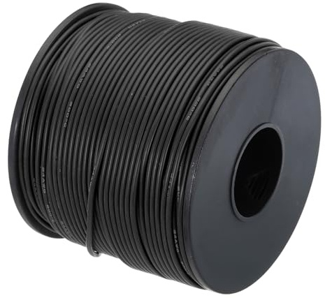QUARKZMAN 24AWG Kabel Elektrischer Draht 0,21 mm² Verzinntes Kupferkabel 75 Meter, Stromkabel Hohe Temperatur Leitung Erdkabel Litzenkabel Verlängerungskabel für Kfz Kabelkanal, Schwarz