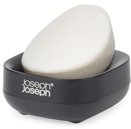 Joseph Joseph Slim Porte-Savon de Salle de Bain Compact et Peu Encombrant, Base Antidérapante, Noir Mat