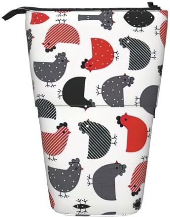 fifbird Federmäppchen aus Rindsleder, bedruckt, stehend, Federmäppchen, Kosmetiktasche, Make-up-Tasche, Bürotasche, Kreatives Cartoon-Chi, Einheitsgröße, Kosmetiktasche