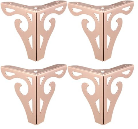 UKCOCO Möbelbeine Aus Metall 4Er-Set Moderne Dreieck-Möbelfüße Aus Eisen DIY-Ersatz Dekorative Beine Für Schrank Schrank Sofa Couch Stuhl Kommode Roségold