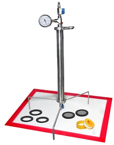 Bonxrdun Camera a Vuoto 90 g Vacuometro Pompa Vuoto 304 Acciaio Inox Pompa Sottovuoto Camera di Degasaggio Contenitore Vuoto con Treppiede per Foglie delle PianteCompleto Pompa per Vuoto