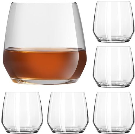 Murago - Trinkgläser 6er Set Elegance ca. 370ml - Spülmaschinenfeste Whiskygläser Set Cognacgläser ohne Stiel Weingläser Tumbler Gläser Moderne Große Gläser für Whisky Whiskey Wassergläser Trinkglas