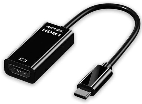 zoerbufan Adattatore da USB C a HDMI 4K 2K 1080P, USB Tipo C Maschio a HDMI Femmina, HD Uscita Audio Video per MacBok Pad Galaxy HDTV Monitores, Cavo 15 cm