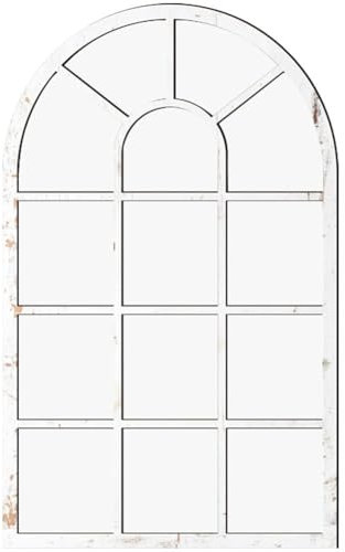 Lipfer Espejo De Pared Decorativo Largo Colgante Marco De Ventana Arqueada Decoración Montado En Pared para Tocador De Baño, Sala De Estar O Dormitorio