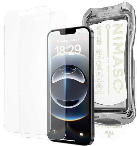 NIMASO Matte Screen Protector for iPhone 16e/13 Pro/13/14 6.1-Inch, Dust-free Instant Installation, 9H Hardness Anti-Glare & Anti-Fingerprint Tempered Glass, Military Grade Shatterproof, 2 Pack