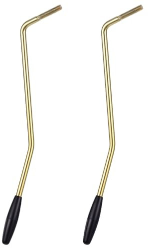 2 brazos de trémolo de rosca de 6 mm y 5 mm, barra de guitarra eléctrica dorada con punta de metal único brazo de trémolo