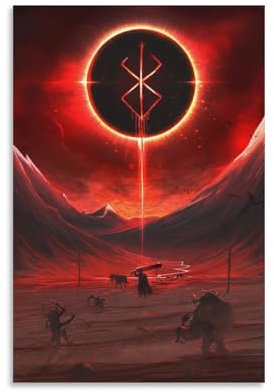 Displate Berserk Kunstdrucke, Poster, Leinwand, Wandkunst, Ölgemälde, Dekoration, 20 x 30 cm
