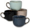 Set de 4 Tazones de Cerámica de 500 ml con Diseño Elegante y Tacto Suave - Ideal para Café, Té y Bebidas Calientes | Juego de Tazas Resistente y Aptas para Microondas y Lavavajillas - No Pierden Color