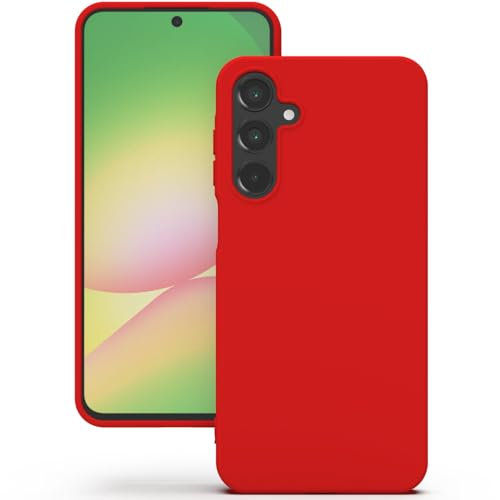 YATWIN für Samsung Galaxy A56 5G Hülle, Premium Silikon Handyhülle mit Kameraschutz, Seidig-Weicher Berühren Ultra Dünne Stoßfeste Kratzfeste Schutzhülle, Rot
