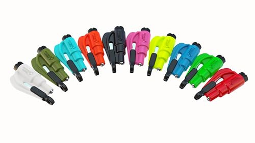 Resqme La Herramienta Original para Llavero De Escape de Emergencia de Automóvil, Cortador de Cinturón 2 en 1 y Rompevidrios, Fabricado en EE. UU., Paquete de 10 Colores