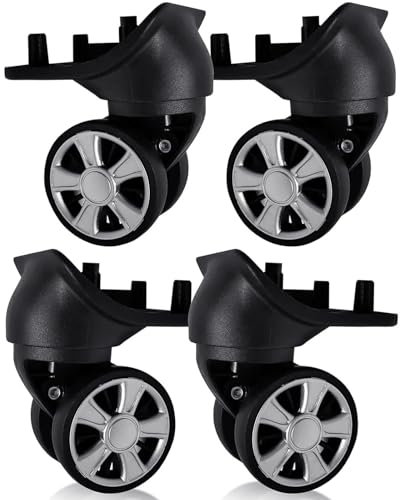 Tobeso-Nuoze 4 Stück Kofferrollen Ersatzrollen Ersatzräder für Koffer Reparatur 360°Drehbare Koffer Ersatzrollen mit 4 Befestigungslöchern L330