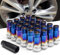 WENJTP 24pcs 12x1.5 Lug Nuts Extended Tuner Cold Forged Steel Wheel Nuts Open End Burnt Blue HTRACING