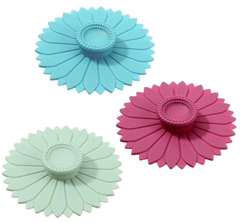 Mabor 3 Stück Silikondeckel für Teetasse，Glasabdeckung Trinkglas Bunter Wiederverwendbarer Becherdeckel Silikondeckel Staubdichte Lebensmittelqualität Silikon Deckel für Tassen Kaffeetassen