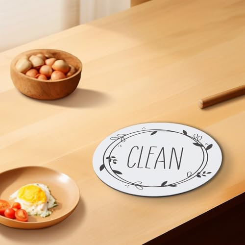 Magnetic Dishwasher Indicator Sticker for Clean and Dirty Signage Stylish Kitchen Accessory (Black)