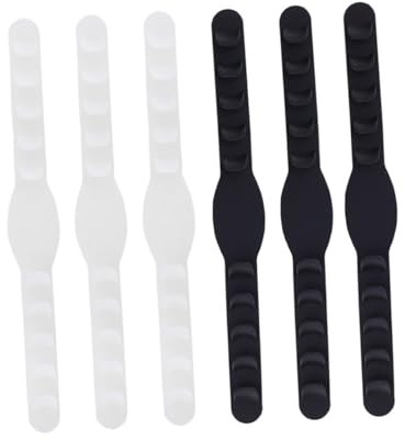 NIYANGLE 6stücke Silikon-maskenhalterung Für Rückseite Verstellbarer Ohrhaken Maskenhaken Aus Flexibem Material Schwarz Transparent