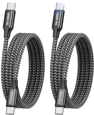 RAVIAD USB C Kabel [2 Stück 1m] 100W Schnellladekabel USB C auf USB C Kabel | PD 3.0 Ladekabel USB C für iPhone 17 16 15 Pro Max, Samsung Galaxy S25 S24 S23, Huawei, Pixel, MacBook Pro Air iPad Pro Air