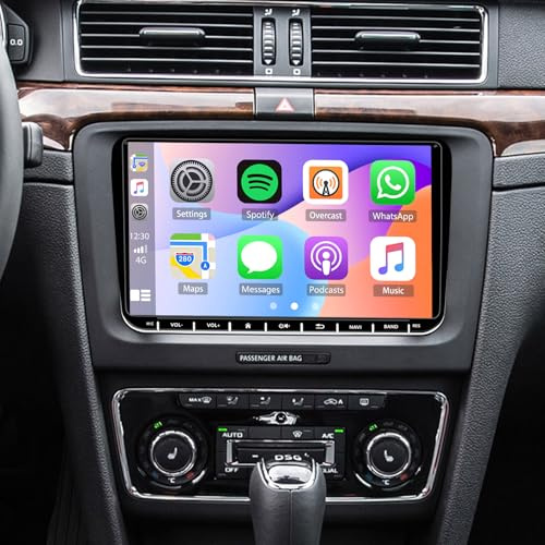 Android 14 2 DIN Autoradio Für Skoda Superb 2009-2015 mit kabellosem Carplay Android Auto Doppel Din Radio 9 Zoll Touchscreen mit GPS Navi WiFi Bluetooth RDS FM Radio SWC Mikrofon Rückfahrkamera