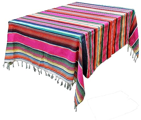 Colorful Mexikanische Tischdecke Decken Quaste aus Baumwolle139x190cm Tisch Cover für Mexikanischen Party Home Hochzeit Dekoration Tisch Decke