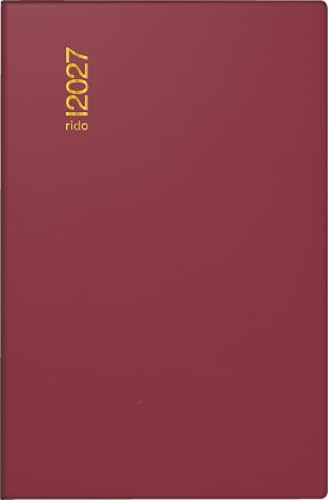 rido/idé Taschenkalender Mod. partner/Industrie I 2027 | A7, Kunststoff, bordeaux