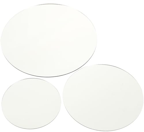 HINTRMENT 3 Stück Acryl Reflexionsplatten in Silber mit 360 Grad Rundumsicht für Schmuck und Kosmetik Fotografie als Dekorative Spiegel Requisiten