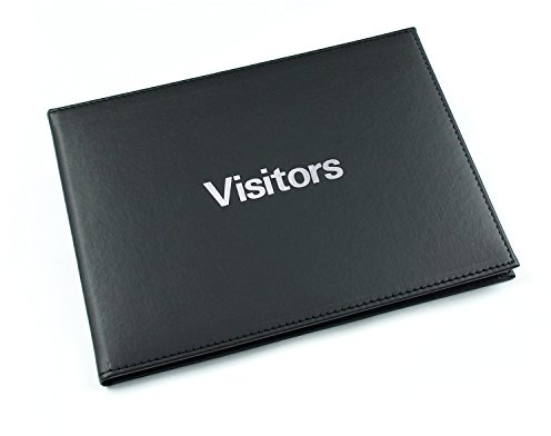 Esposti Visitors & Guest Book Leather Feel - 600 entries - Black - (Size 26.5cm x 19.5cm)