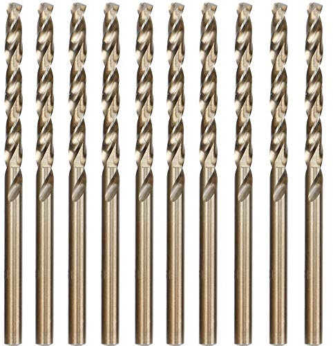Hymnorq 10-Piece M35 Cobalt Steel Drill Bit Set for Metals, 4.2mm Metric, Fully Ground, 135° Split Point, Bronze Finish, DIN338 Standard, in Tough Transparent PP Case