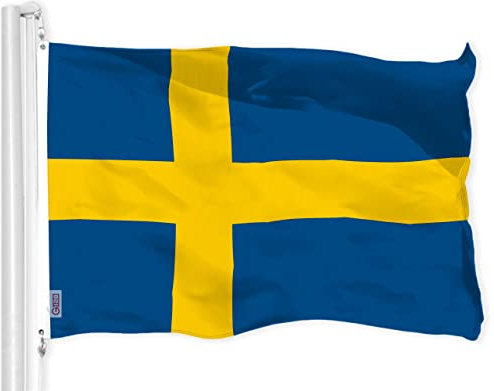 G128 schweden schwedische Flagge 3x5 ft Printed messingösen 150d Polyester qualität Flagge innen/außen - viel Dicker haltbarer als 100d 75d Polyester