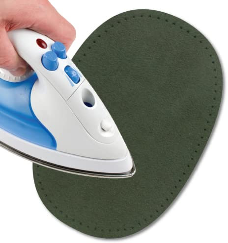USIT, 2 Piezas Parches de Ante Termoadhesivos, 16x11 cm, Ideal para Reparar Pantalones, Chaquetas y Camisas, Tintes Inalterables, Verde Bosque