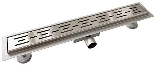 Aica Caniveau de Douche Italienne Acier Inoxydable 90 cm Siphon Sol D'évacuation le Modèle Linéaire Drain de Douche Rectangulaire Extra Plat Argent
