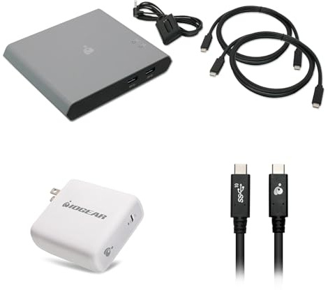 Kvm USB-C de 2 Puertos con Kit de alimentación