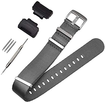 Shieranlee NATO Nylon Strap Armband Kompatibel mit Casio G-Shock GA-110 120 GA-400 GD-100 DW-5600 GLS-8900 Canvas Men Bracelet Band Black Adapters