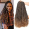Leeven 2 Packs Passion Twist Hair Ombre Color Water Wave Synthetic Crochet Braids for Butterfly Locs 18 Inch 44 Roots Passion Twists Crochet Braiding Hair Extension T27#