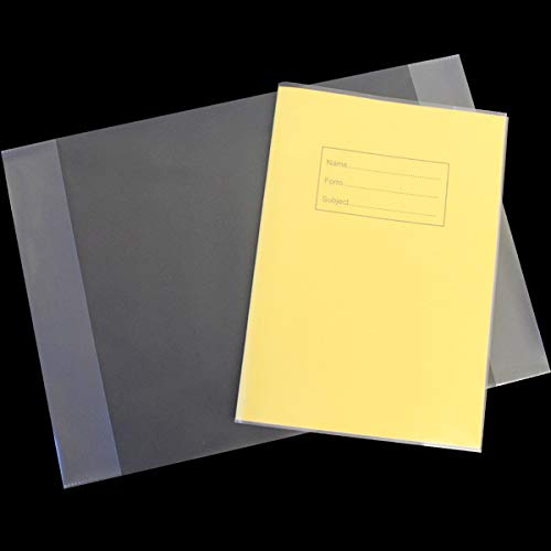 BRIGHT ideas A4 Matte Finish Slip-on Buchumschlag Jacken (50 Stück), aus abwischbarem und flexiblem PP für staubfreie Hefte, Kunststoffhüllen für Bücher, klare Rückseite für Schulbücher
