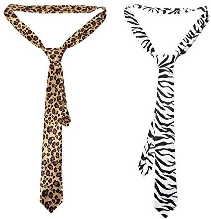 2 Stück Herren Animal Print Krawatten Krawatten Coole Geparden Leopard Zebra Krawatte Gentleman Krawatte Anzug Krawatten Kragen Krawatte für Hochzeiten Partys Kostüme