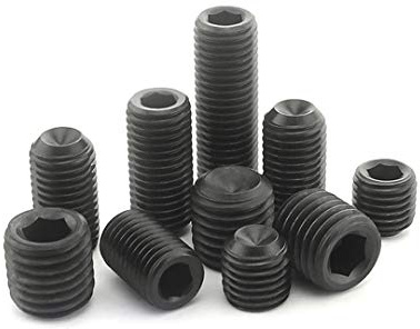 ANSIEDIO Cup Point Grub Screws Black High Tensile Carbon steel Hex/Allen Key Socket Grub Machine Screws, M16×40mm,5 pcs
