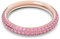 Swarovski Stone Anello, con Brillante Pavé di Cristallo Swarovksi Rosa su Tre File, Placcato in Tonalità Oro Rosa, Taglia 58, Rosa